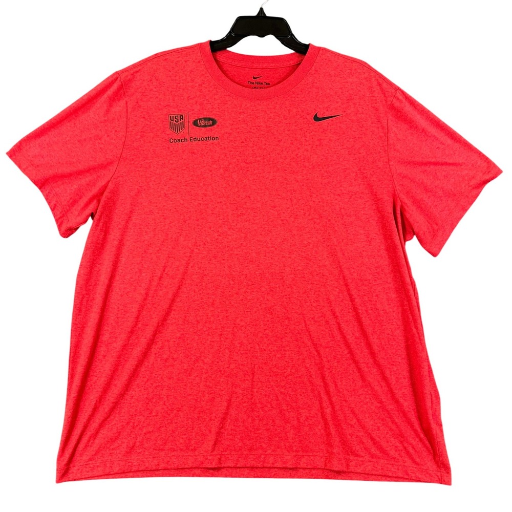 USA Soccer Nike T-Shirt Mens XXL Red Dri-FIT Coach Education Training Gym